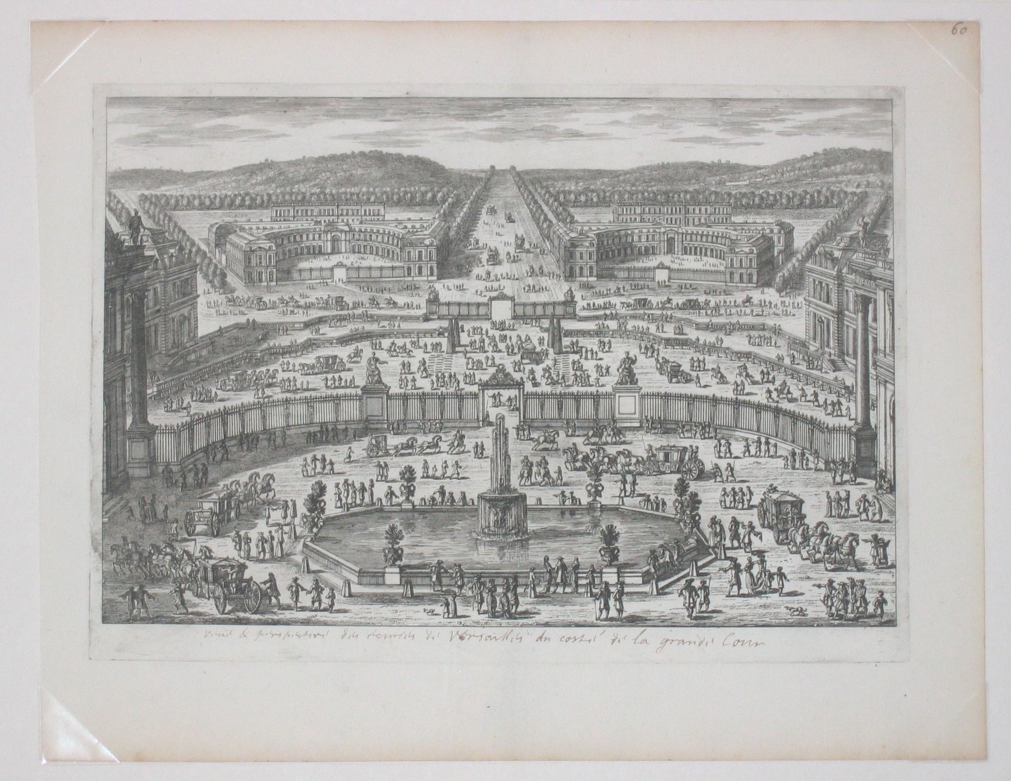 Vue et perspective de Versailles du côté de la Grande Cour.