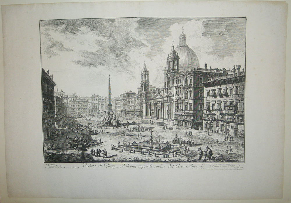 (Vue de la Place Navone, à Rome). Veduta di Piazza Navona sopra le rovine del Circo Agonale.