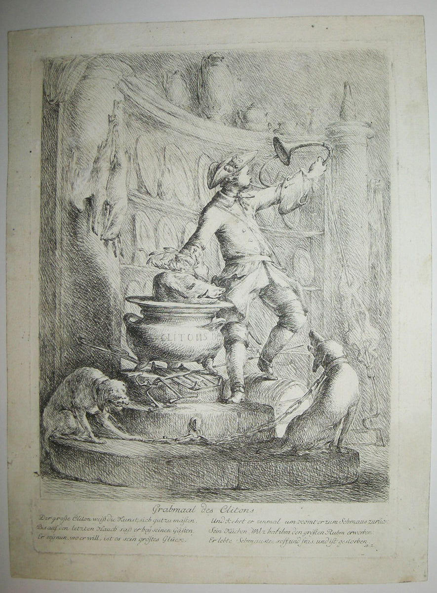 Caricature allemande, Grabmaal des Clitons (Monument funéraire de Cliton. Le grand Cliton connaît l'Art...).