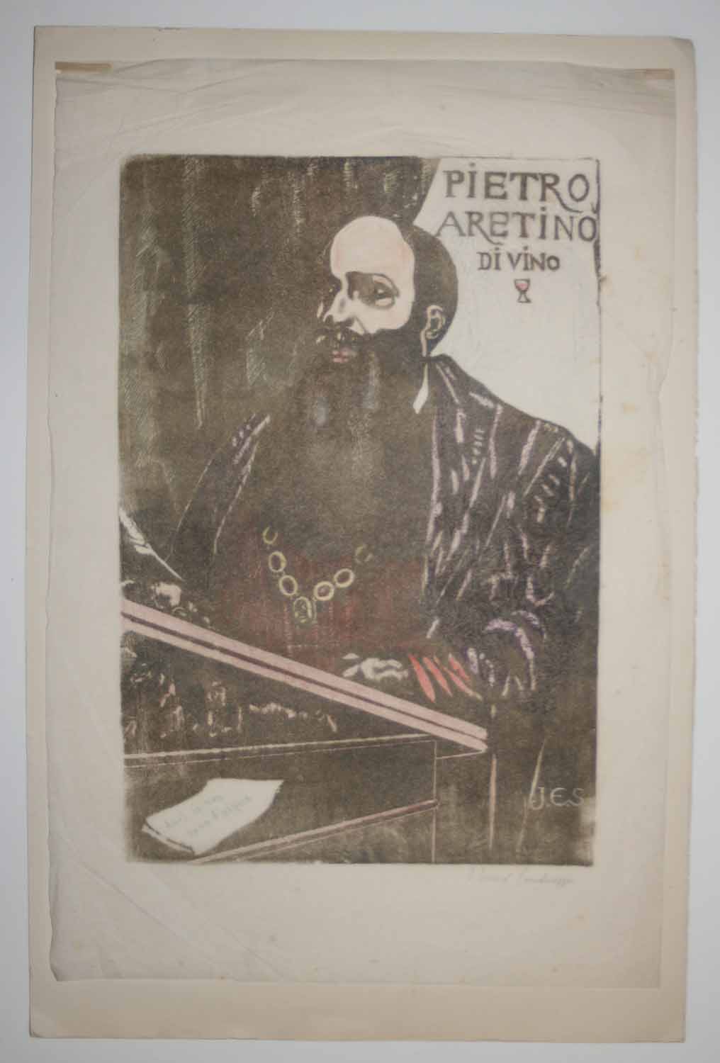 Portrait de Pietro Aretino di Vino (Ecrivain et dramaturge italien du XVI ème siècle).