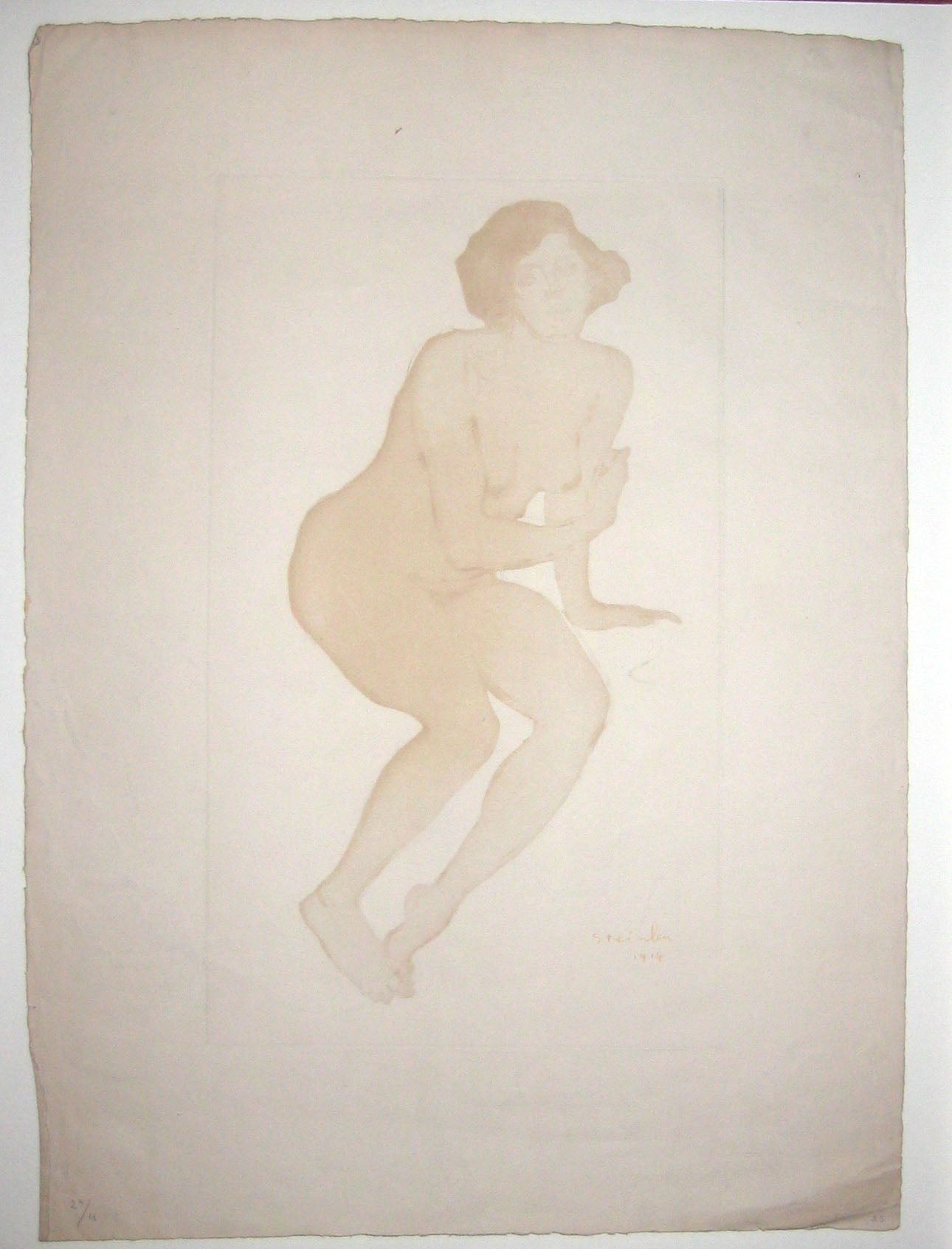 Femme nue, assise de face.