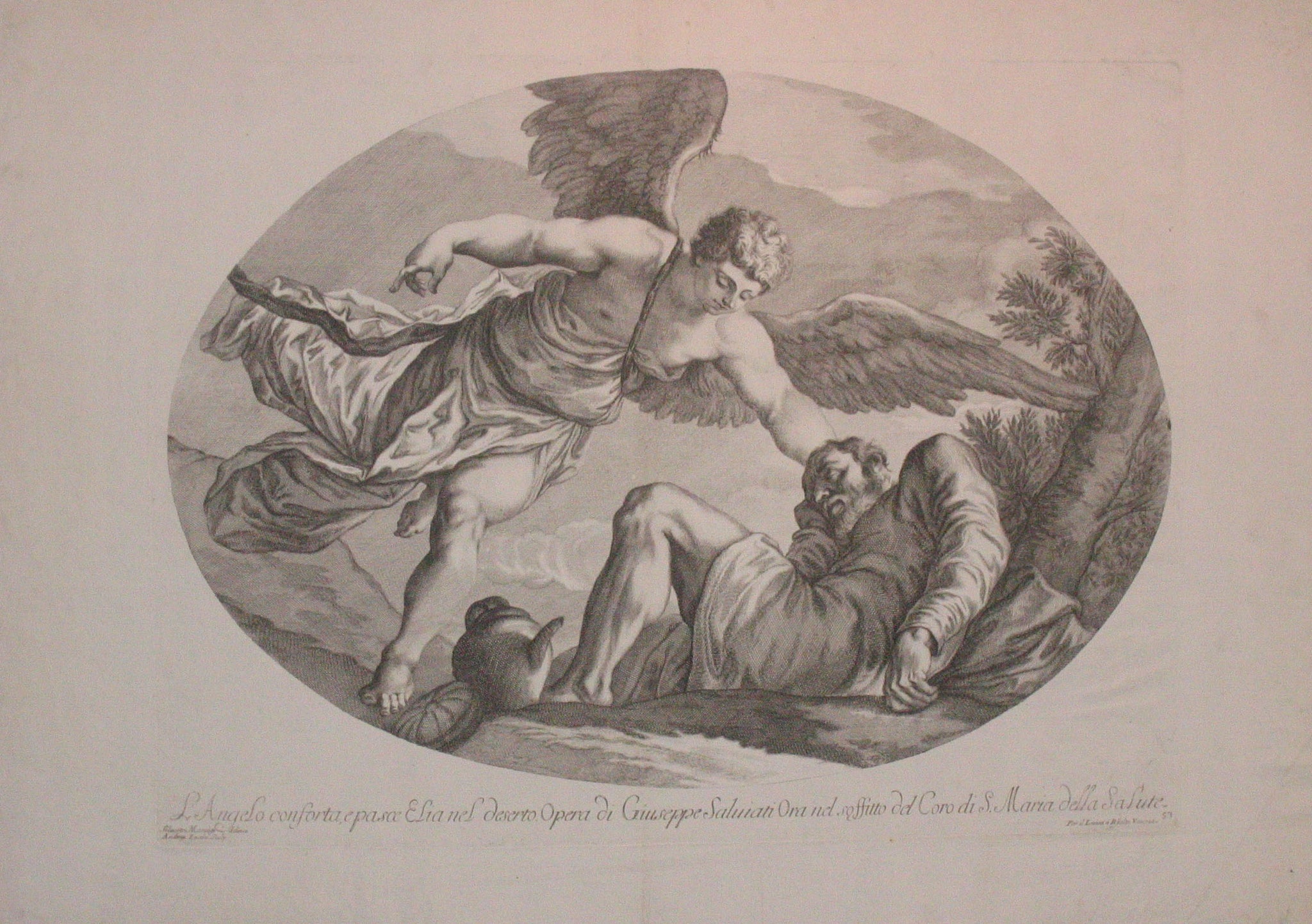 Elie dans le désert et l'ange.