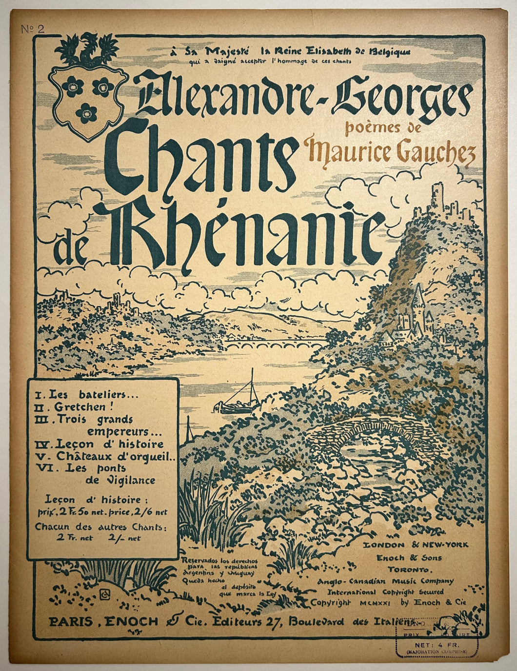 Chants de Rhénanie. Poème de Maurice Gauchez (n°2).