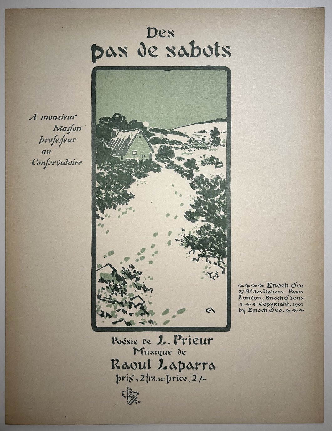 Des pas de Sabots. Poésie de L. Prieur.