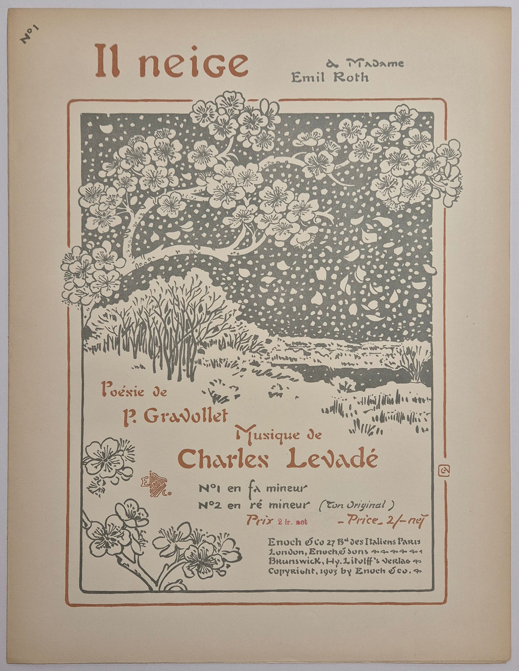 Il neige. Poésie de P. Gravollet.