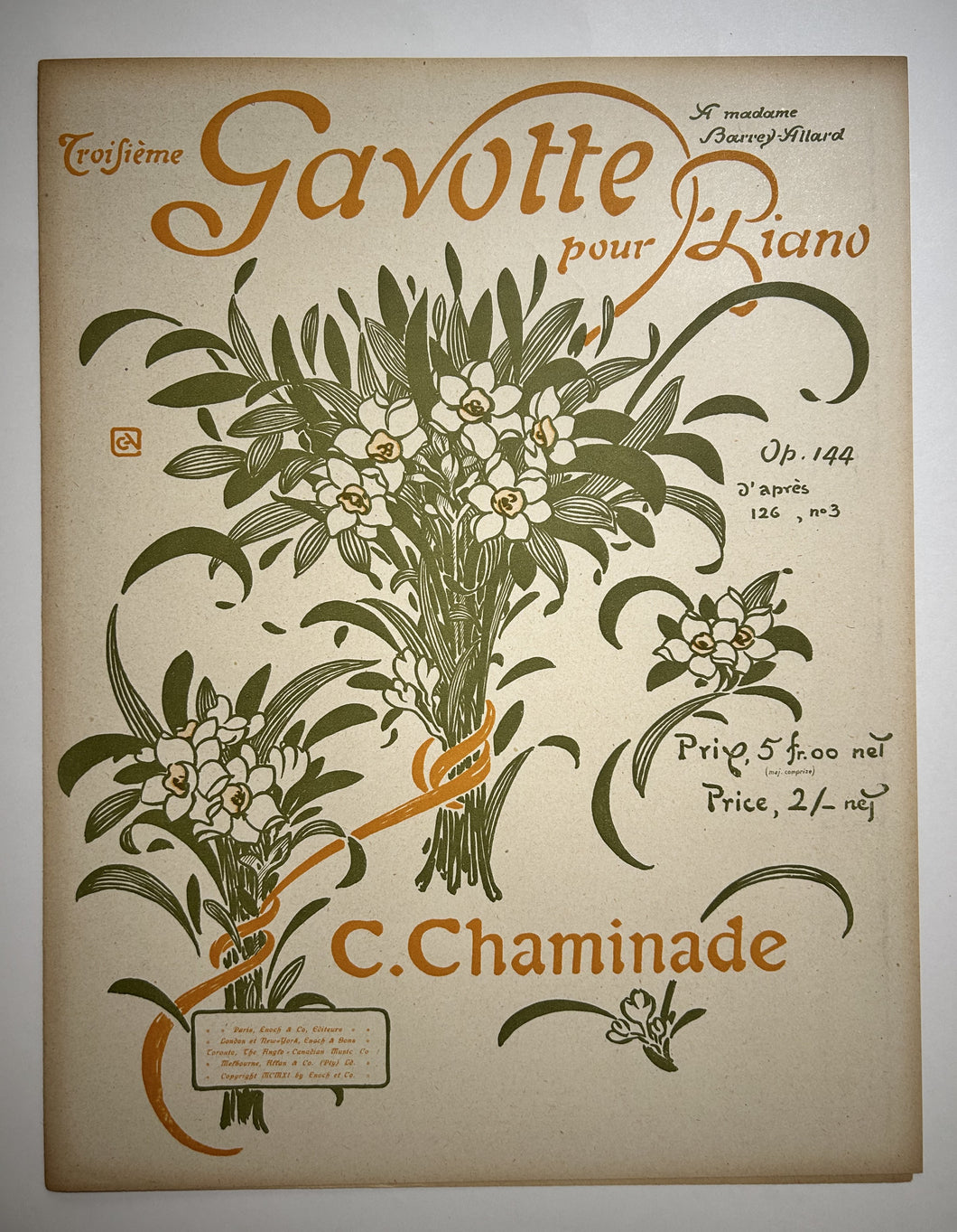 Troisième Gavotte pour Piano.