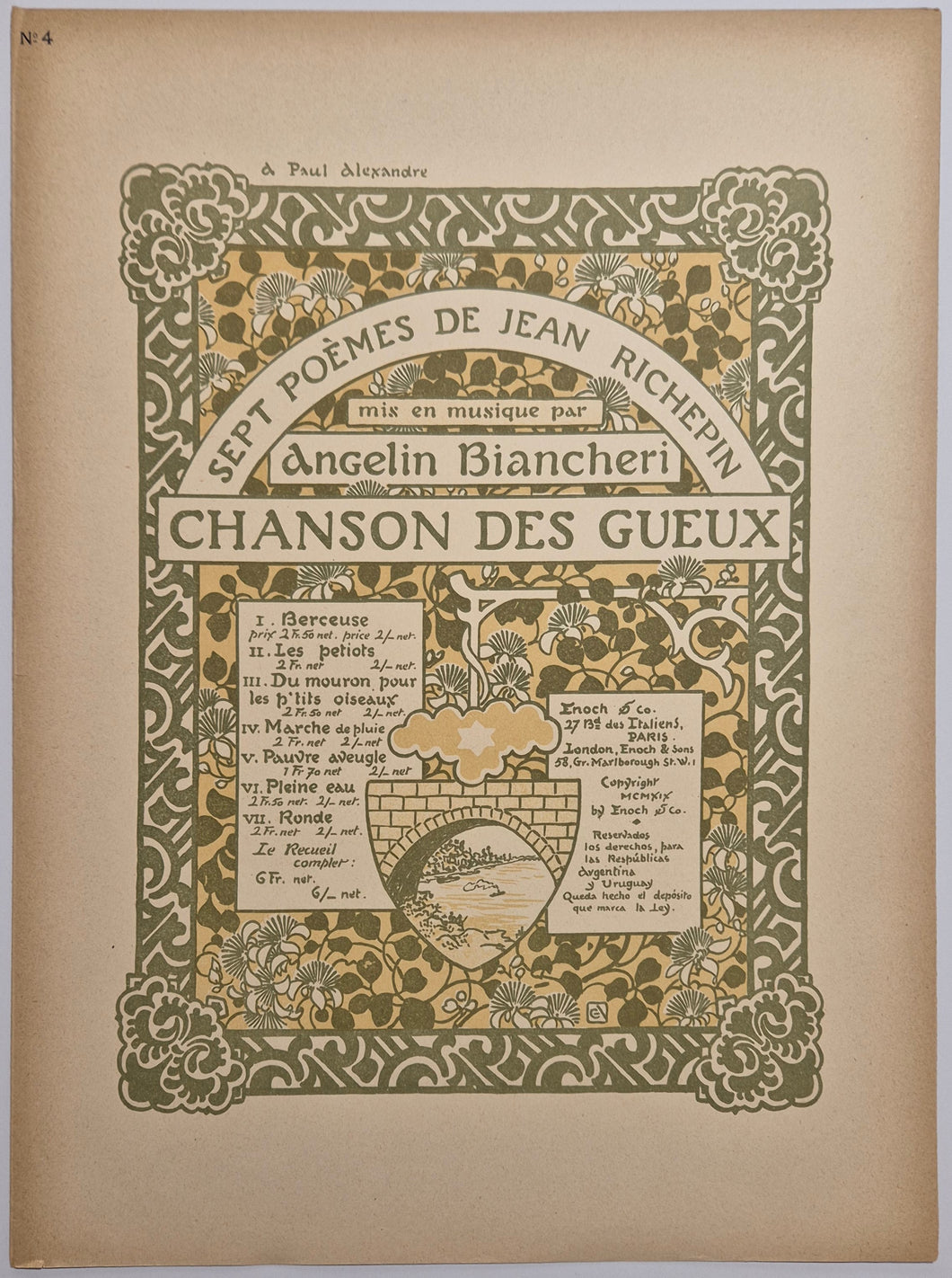 Chanson des gueux. Sept poèmes de Jean Richepin.