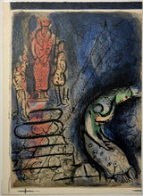 Charger l'image dans la galerie, Marc CHAGALL - Assuerus chasse Vasthi. 1960. Lithographie originale, imprimée en couleurs. 
