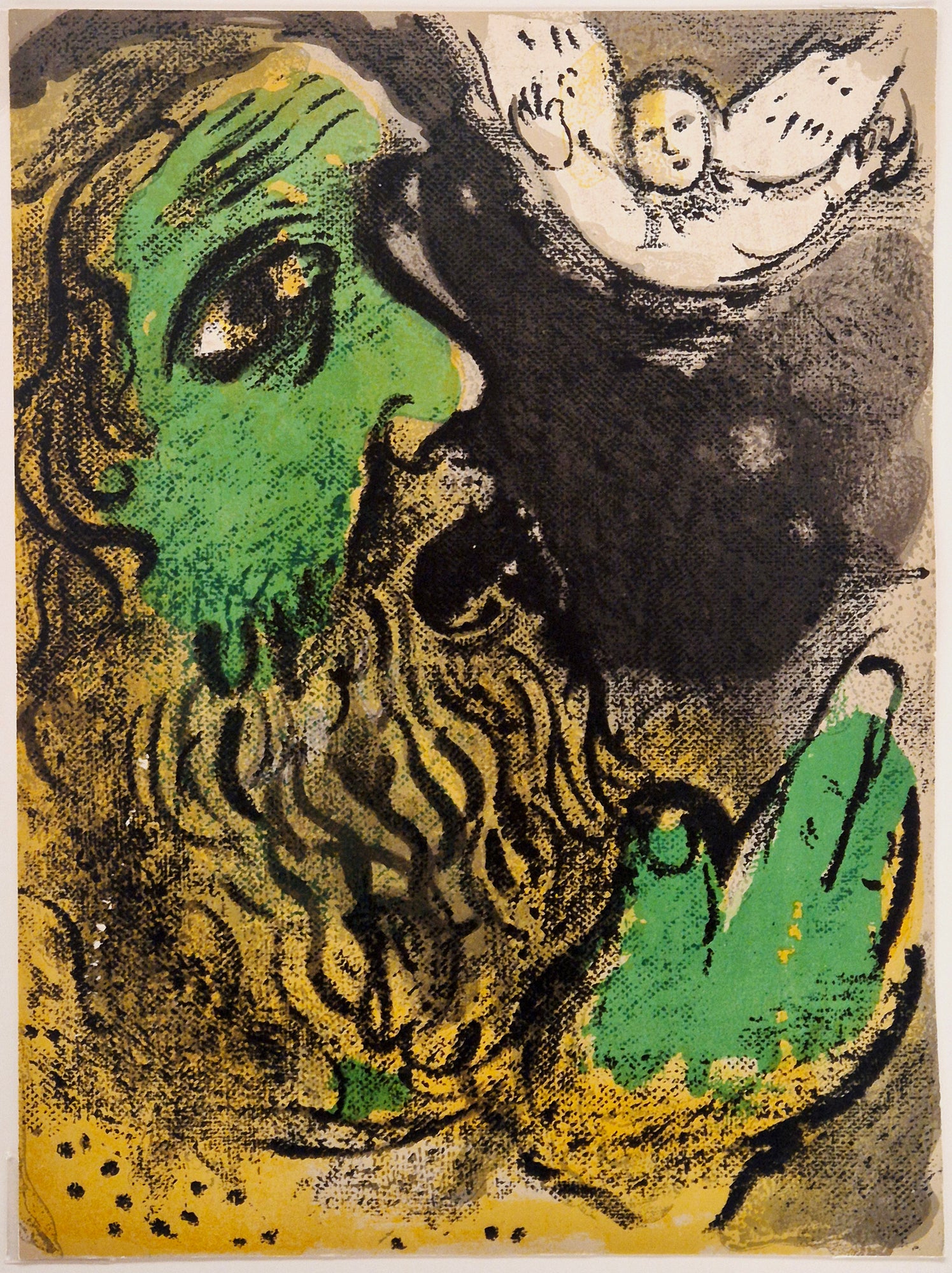 Marc CHAGALL - Job en prière. 1960. Lithographie imprimée en couleurs. 