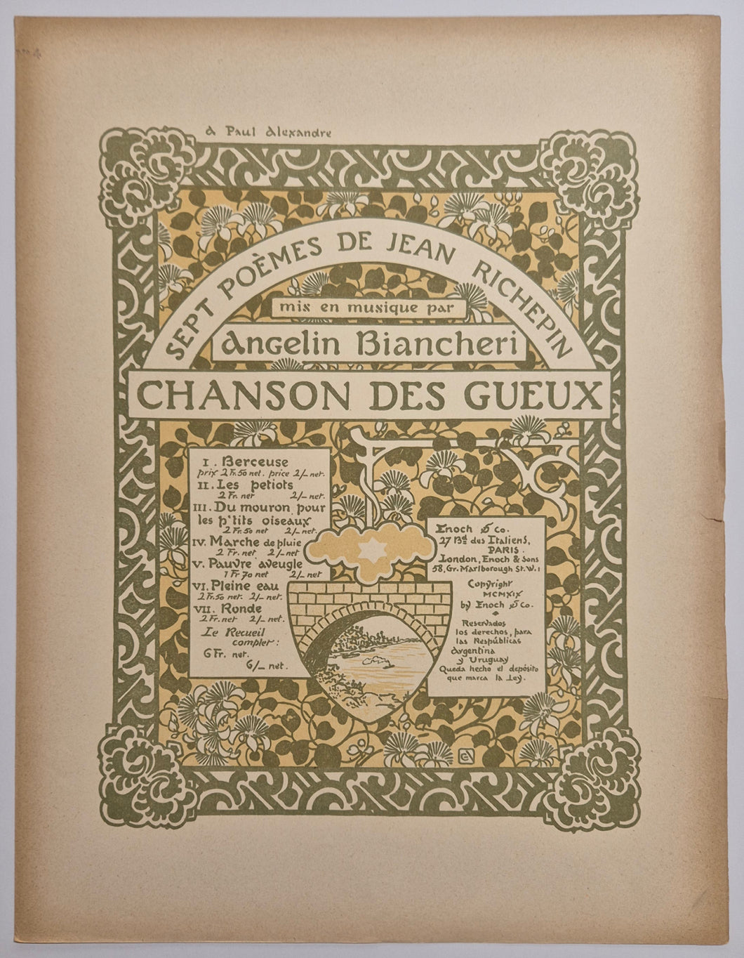 Chanson des gueux. Sept poèmes de Jean Richepin.