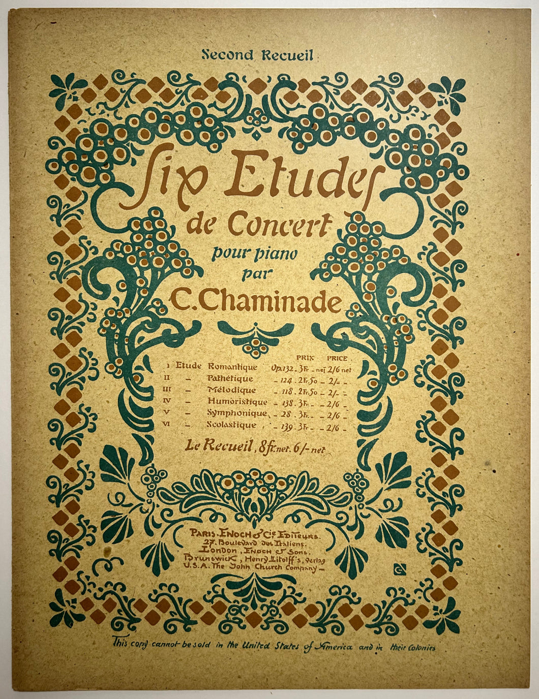 Six études de concert.