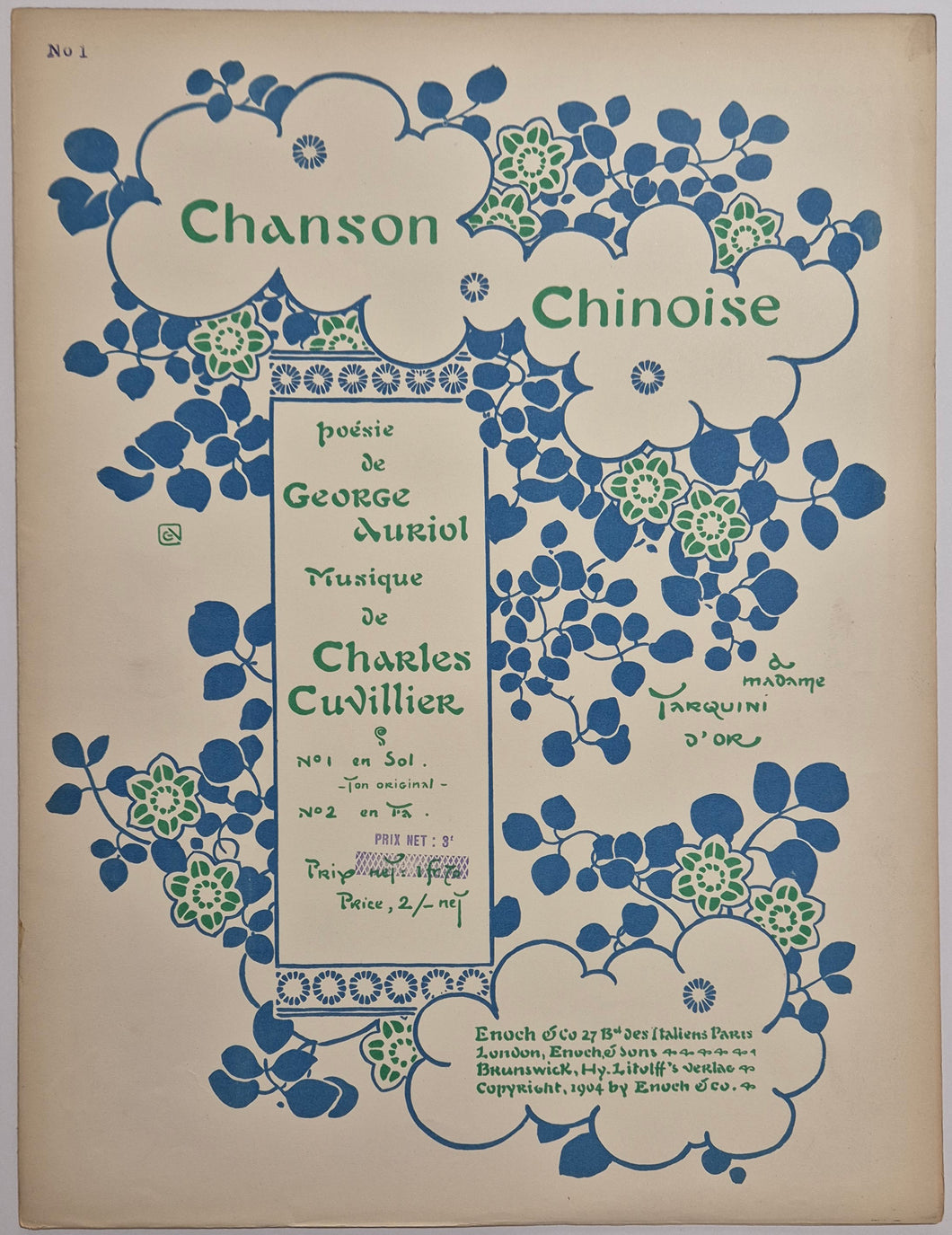 Chanson Chinoise. Poésie George Auriol (n°1).