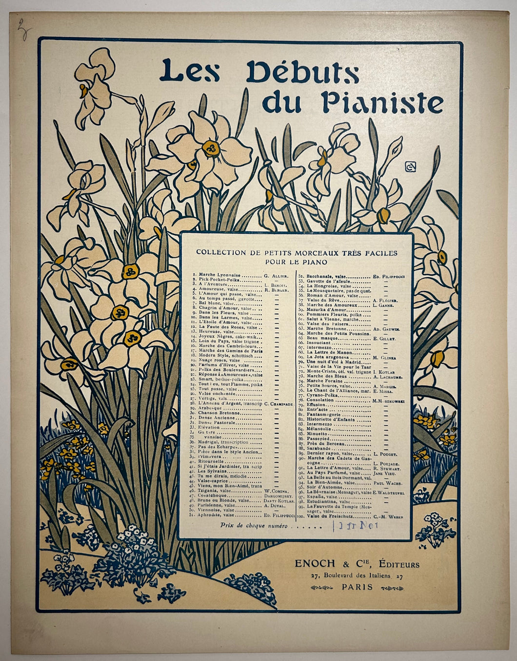 Les Débuts du Pianistes. Collection nouvelle de 100 morceaux très faciles (n°3 : A l'Aventure).