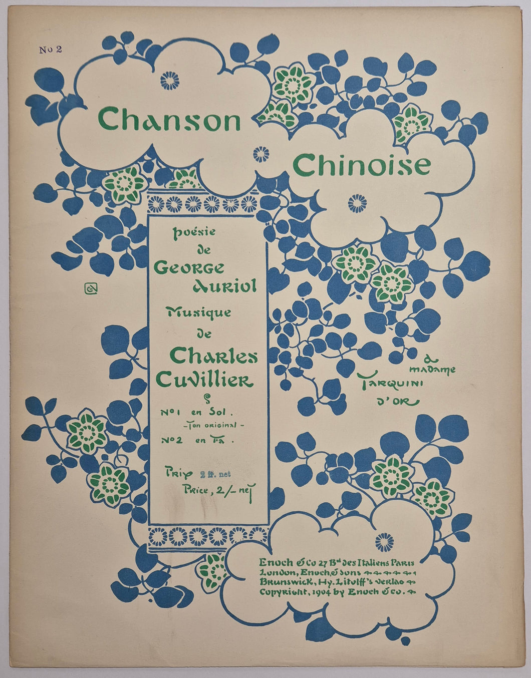 Chanson Chinoise. Poésie George Auriol (n°2).