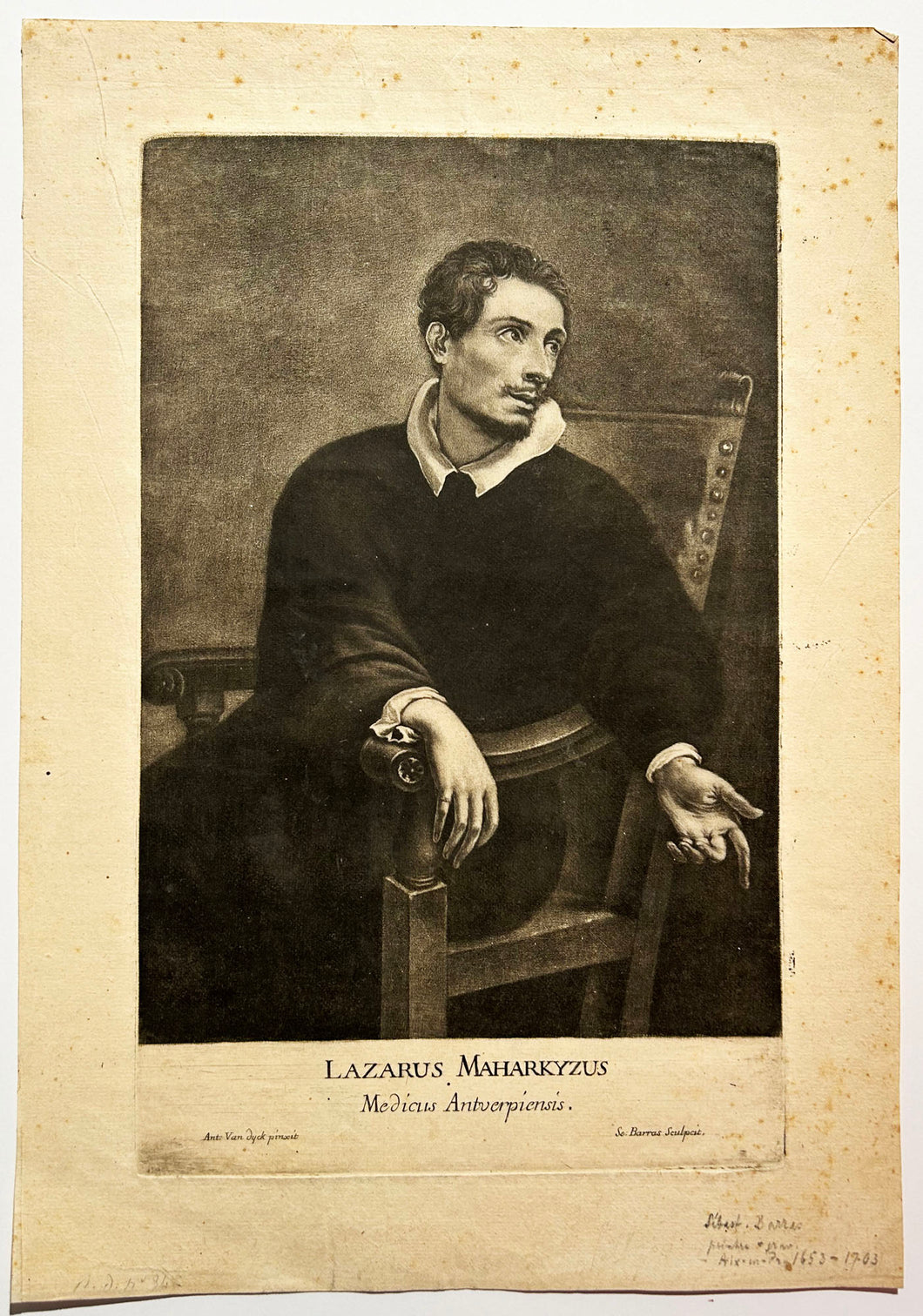 Portrait du médecin anversois Lazarus Maharkyzus (Lazarus Marquis).