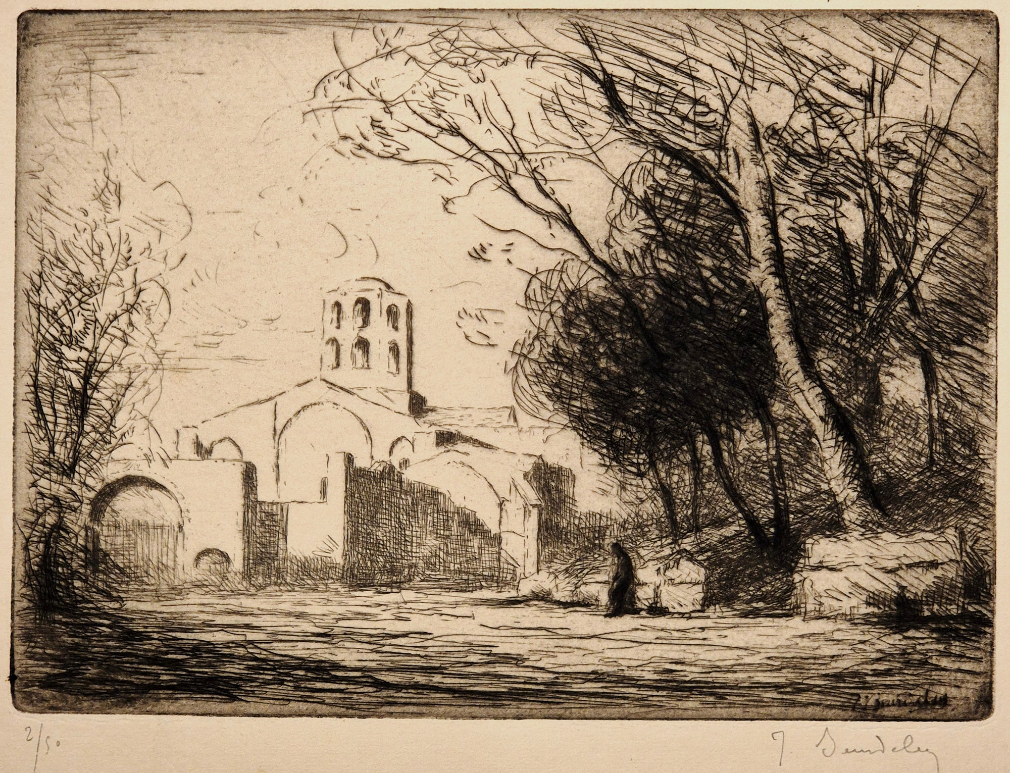 Chapelle des Aliscamps, Arles (13 Bouches-du-Rhône). 1921.