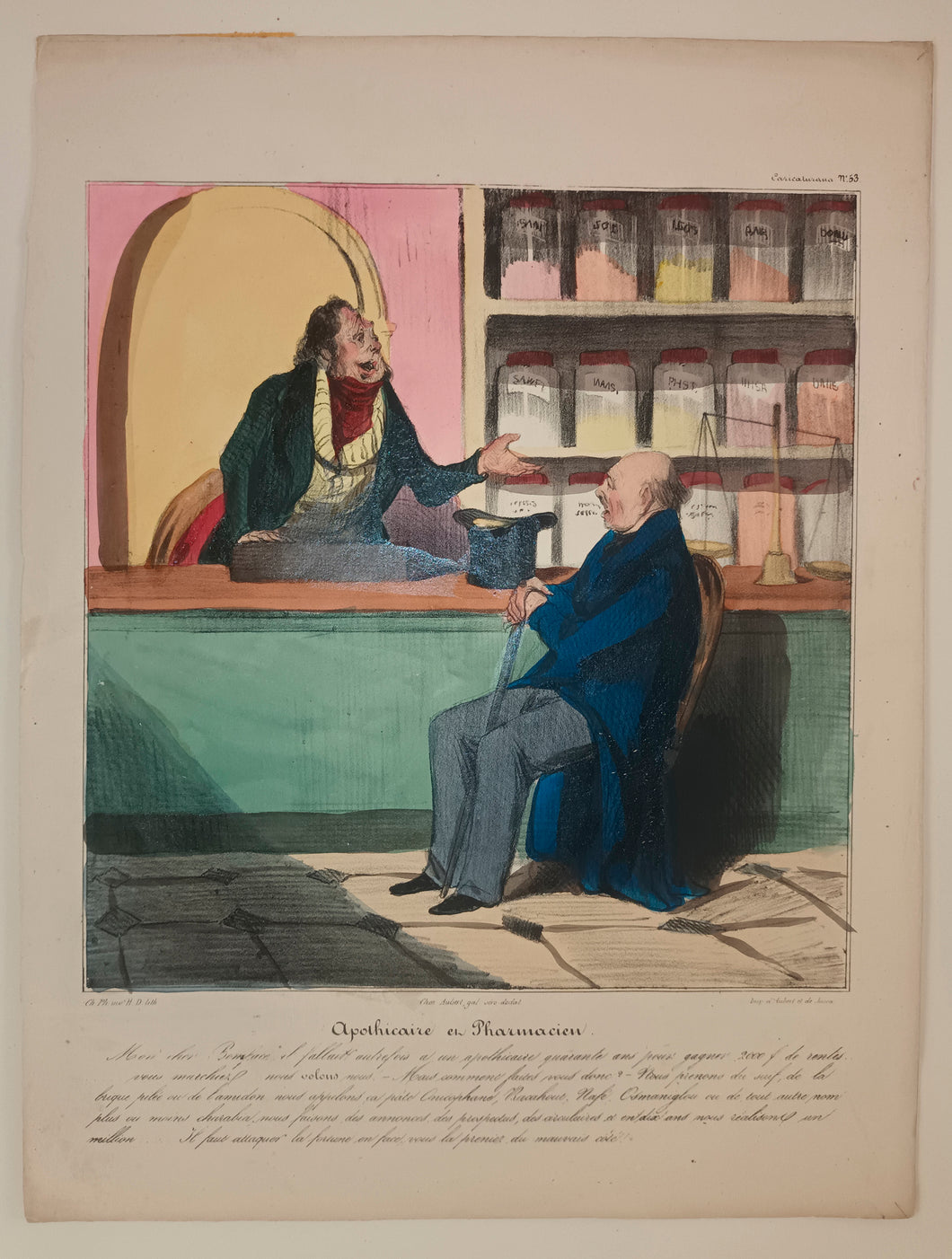 Apothicaire et Pharmacien.  1837.