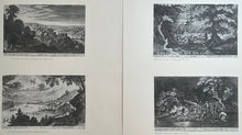 Charger l&#39;image dans la galerie, Les quatre heures du jour. L&#39;Aurore (La sortie des troupeaux), Le Jour (La pêche &amp; la Chute d&#39;Icare), Le Soir (Le dîner en plein air) &amp; La Nuit (L&#39;étape troublée).  1624.
