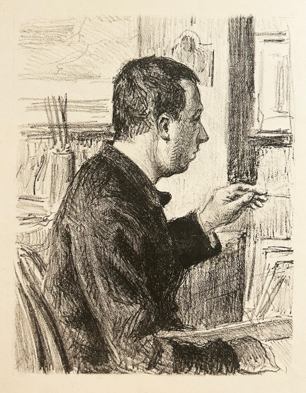 Portrait de Paul Signac peignant. c.1895.