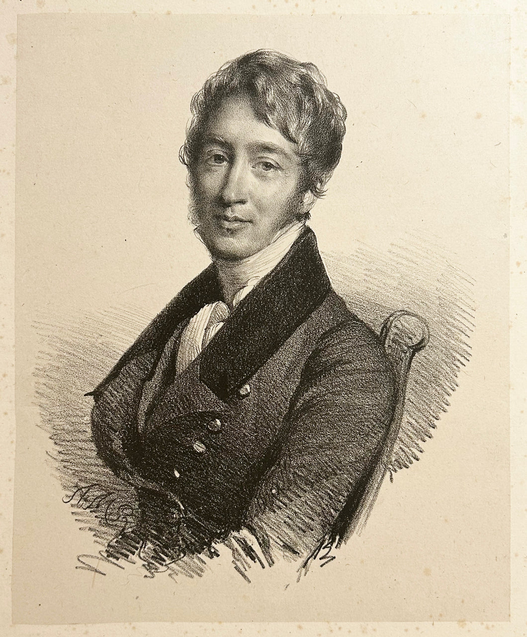 Portrait de Godefroy Engelmann (1788-1839), imprimeur lithographe, peintre et dessinateur.  c.1820.