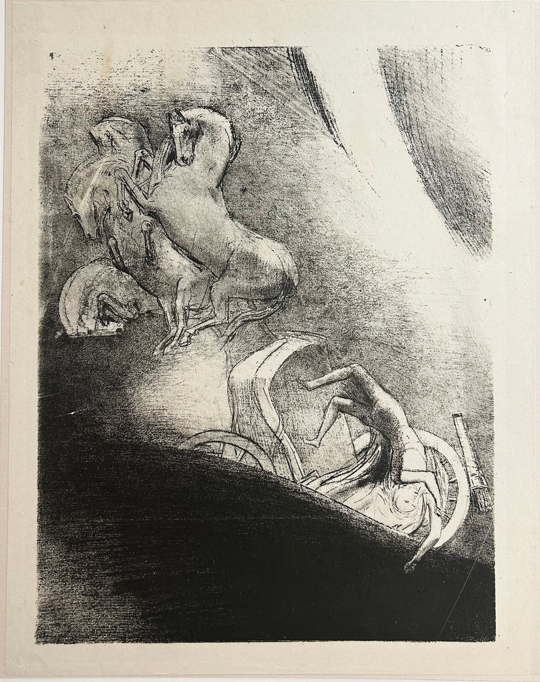 Il tombe dans l'abime, la tête en bas.  1896.