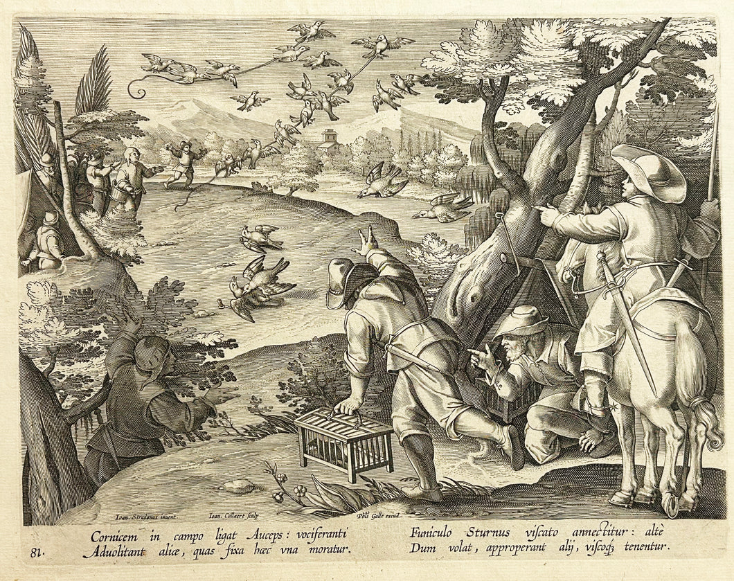 [Fauconniers à la chasse aux oiseaux]. c.1596.
