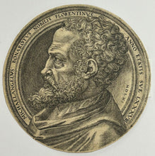 Charger l&#39;image dans la galerie, Portrait en médaillon de Michelangelo di Lodovico Buonarroti Simoni, de profil à gauche.  c.1560.
