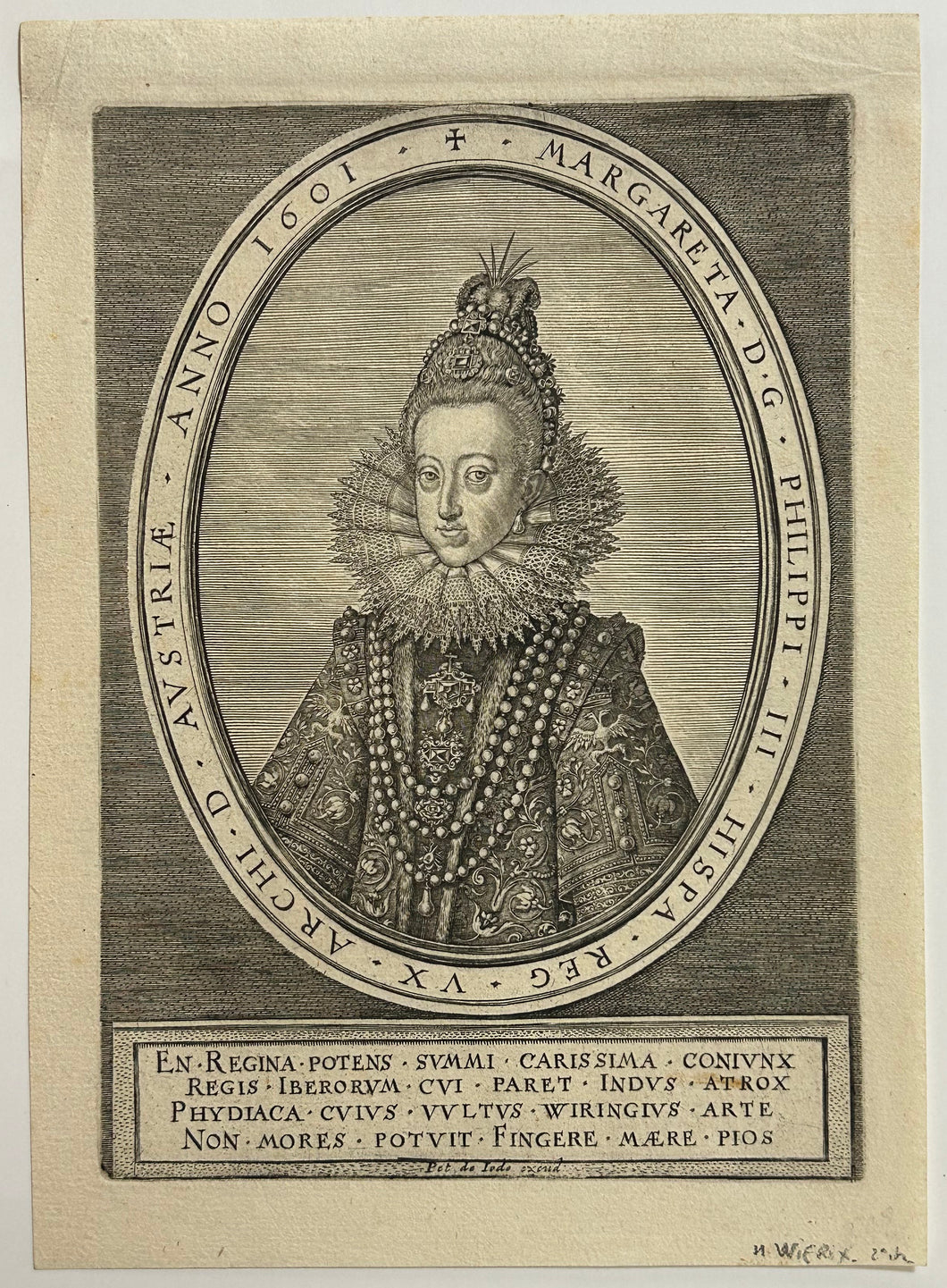 Portrait de Marguerite. D.G épouse de Philippe III d'Espagne. 1601.