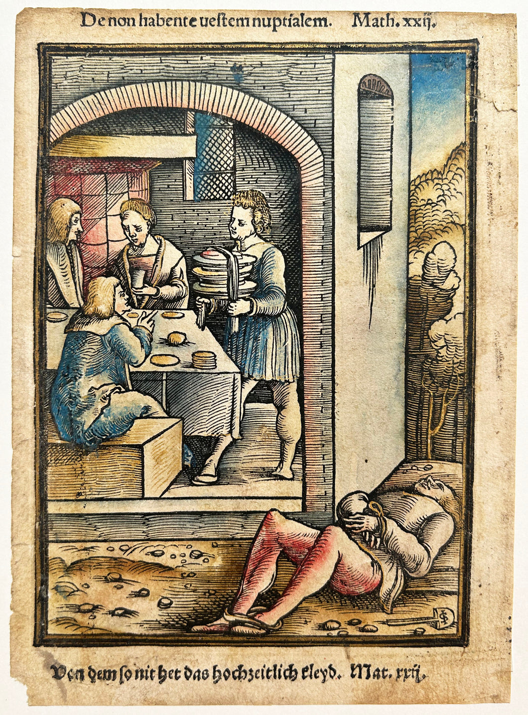 Parabole du banquet des noces & Jésus-Christ enseignant Nicodème. 1537.