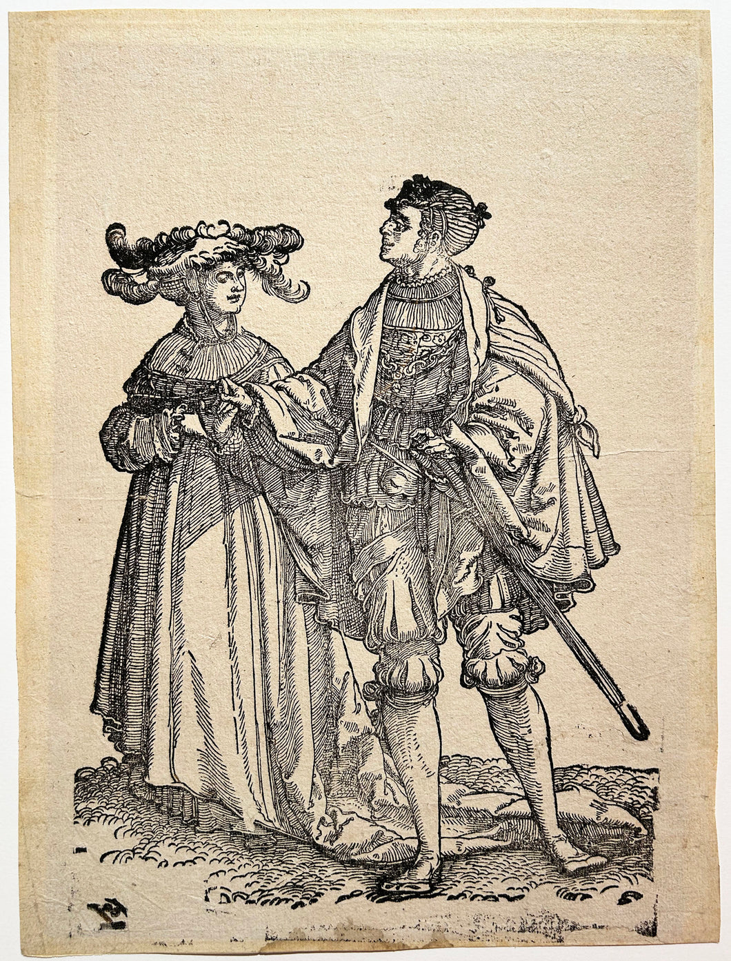 Un couple de danseurs. c.1530-1540.