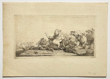 Charger l&#39;image dans la galerie, Bataille avec un cavalier renversé de son cheval qui se cabre. 1779.
