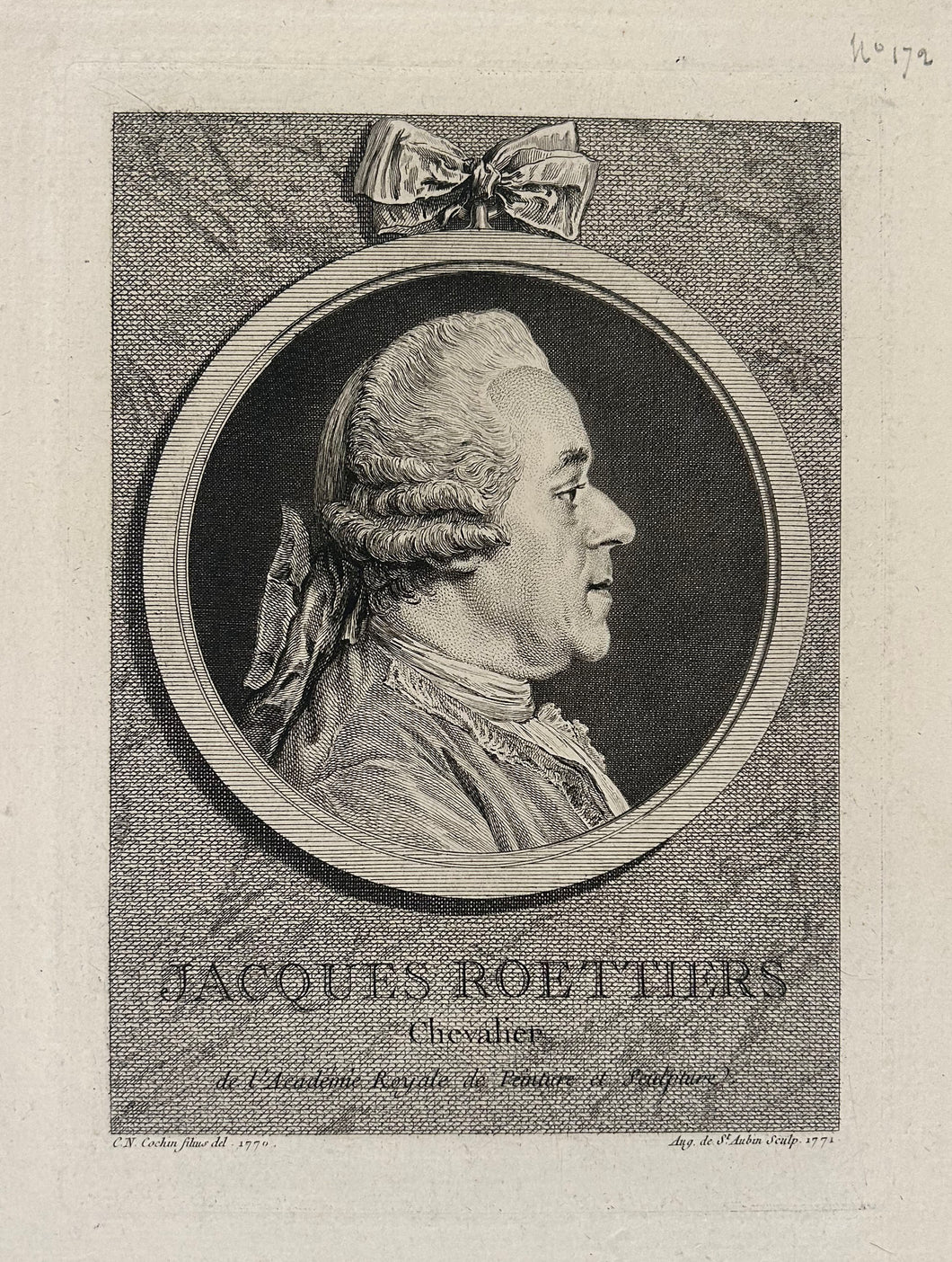 Portrait de Jacques Roettiers (1707†1784), chevalier de l'Académie Royale de Peinture et Sculpture.1771.