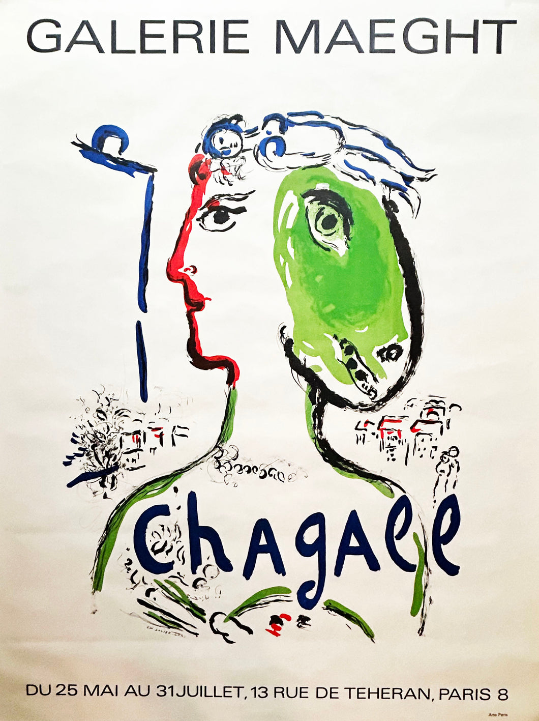 L'Artiste-phénix. Affiche pour l'Exposition Chagall à la Galerie Maeght du 25 mai au 31 juillet. 1972.