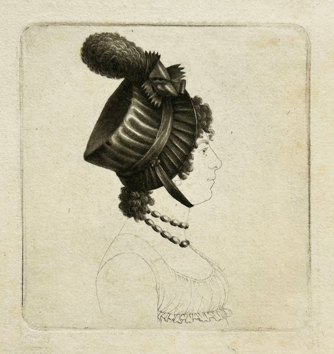 SAINT-MEMIN Portrait de Mlle Adélaïde Févret de Saint-Mémin, sœur de l'artiste, de profil droit.  1799-1800. Physionotrace.