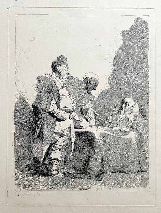Jean Honoré Fragonnard. Les Traitants. Eau-forte originale. 