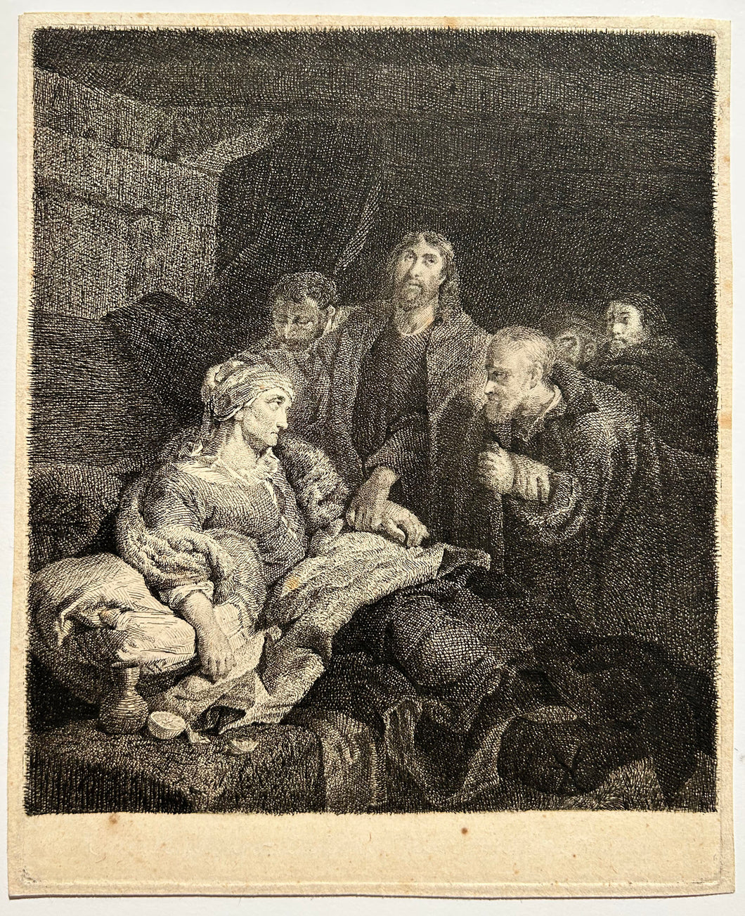 FREY Johannes Pieter de Le Christ guérissant la belle-mère de Pierre. Eau-forte.