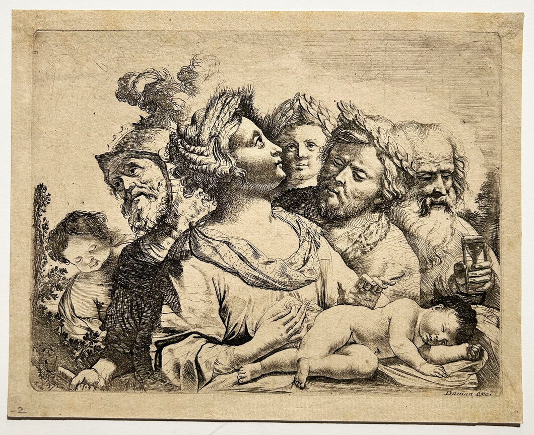 MIERIS II Les sept âges de l'homme (Cérès, Mars et Saturne). Eau-forte.
