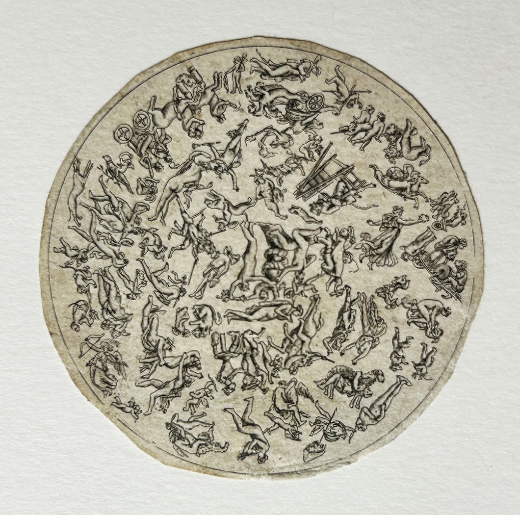 LE GENTIL Jean-Philippe-Gui Comte de PAROY Dessus pour décor de bonbonnière. Gravure. 