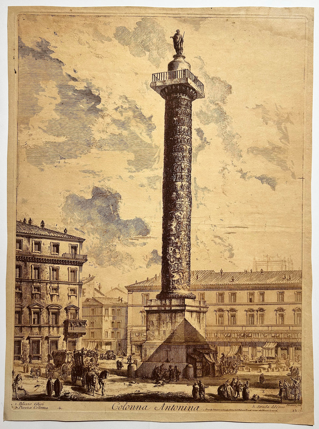 PIRNESI Colonna Antonina (Colonne de Marc Aurèle).  1758. Eau-forte.