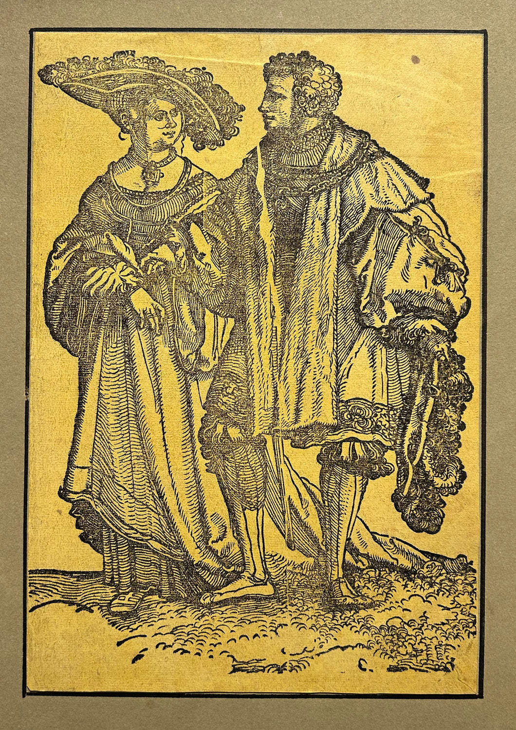 SCHÄUFELEIN Hans Leonhard. Un couple de danseurs. Bois gravé. 