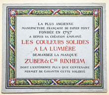 Charger l&#39;image dans la galerie, Placard publicitaire pour la Manufacture française de papier peint Zuber &amp; Cie Rixheim.  c.1900.
