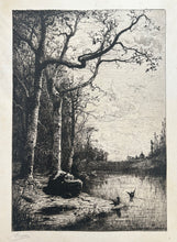 Charger l&#39;image dans la galerie, Adolphe APPIAN Marais de la Burbanche (Grande planche).  c.1876-1877. Eau-forte originale, signée par l&#39;artiste. 
