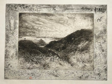 Charger l&#39;image dans la galerie, Félix BUHOT La Falaise, baie de Saint-Malo : L&#39;Abri Dinard 1889-1890. Gravure originale. 

