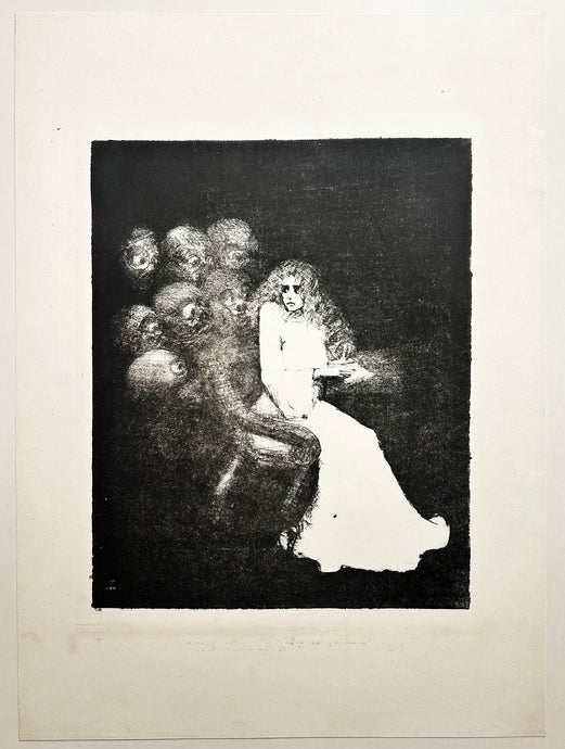 Jean de CALDAIN La jeune fille et les morts. Lithographie originale