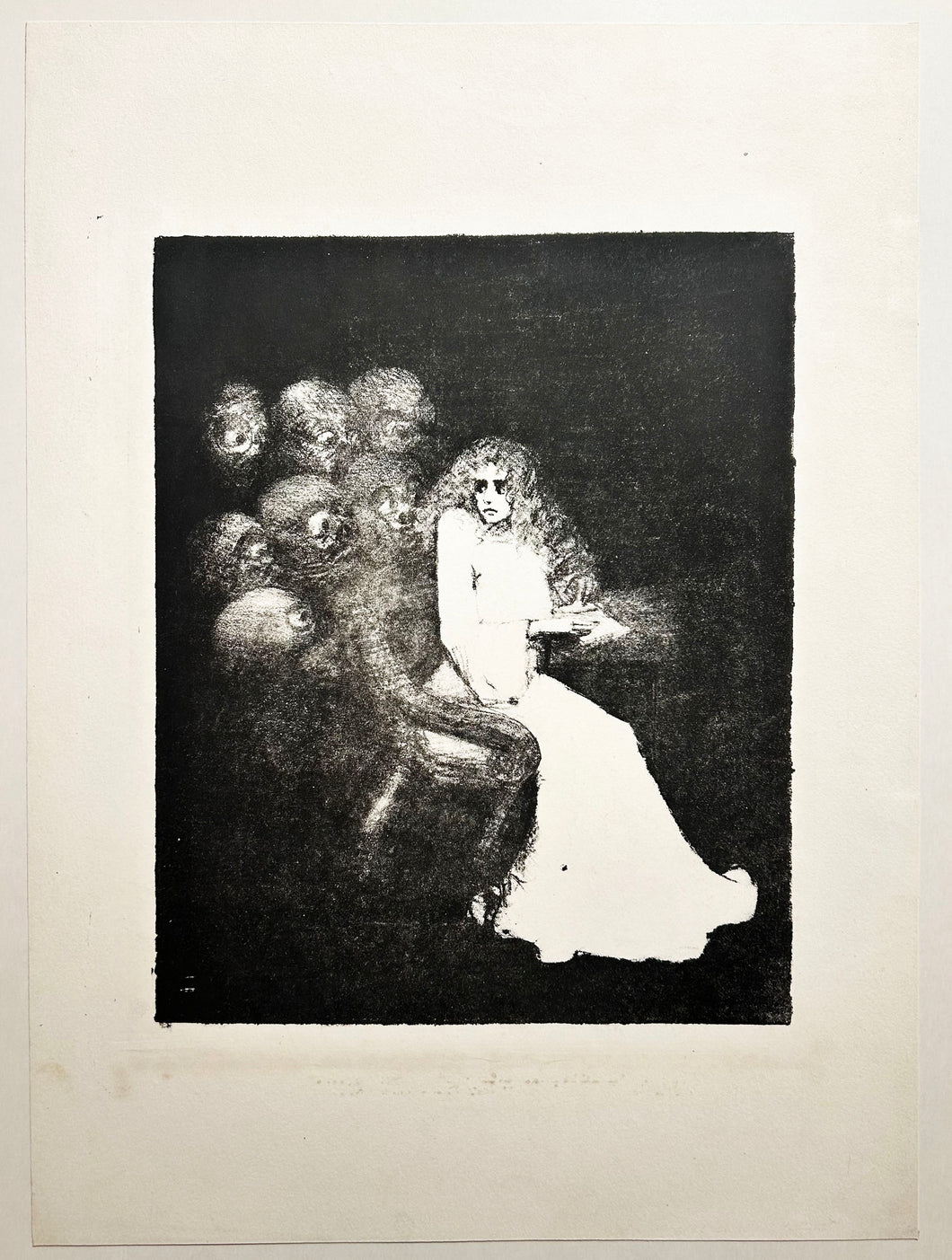 Jean de CALDAIN La jeune fille et les morts. Lithographie originale
