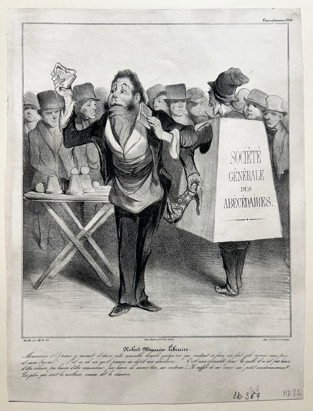 Honoré DAUMIER Robert-Macaire libraire (Escamoteur).  1836-1838. Lithographie. 