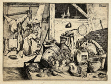 Charger l&#39;image dans la galerie, David TENIERS le jeune. La cuisine flamande ou Intérieur de cuisine. Eau-forte.
