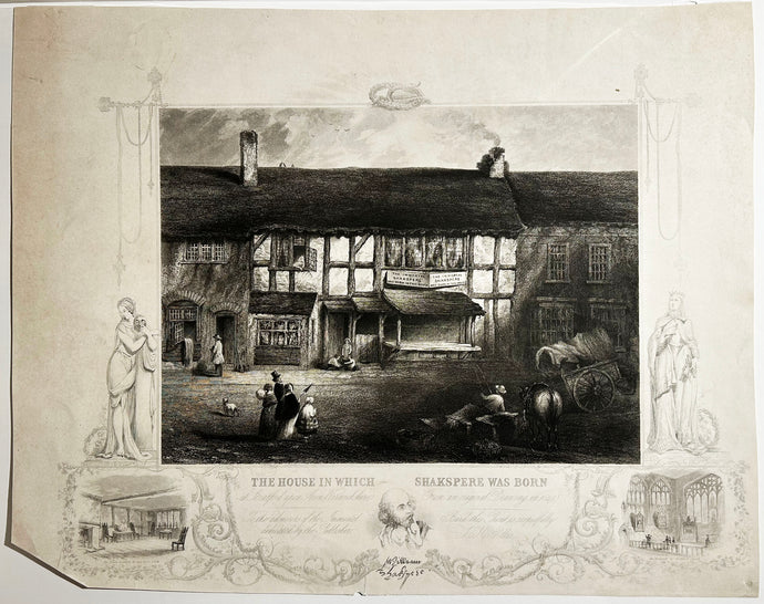 ELLIS The House in which Shakespere was born (at Stratford upon Avon). Maison natale de Shakespeare à Stratford-upon-Avon dans le Warwickshire en Angleterre.  c.1850.