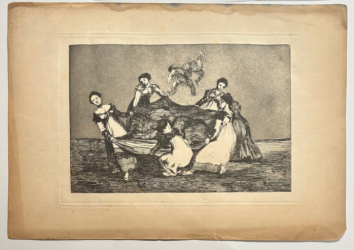 GOYA Disparate femenino (Sottise féminine). Pesa mas que un burro muerto.  1815-1824. Gravure originale. 