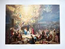 Charger l&#39;image dans la galerie, JAZET Naissance du Christ. Nativity of the Christ. 1851. Aquatinte en coloris ancien, sur papier vélin. 
